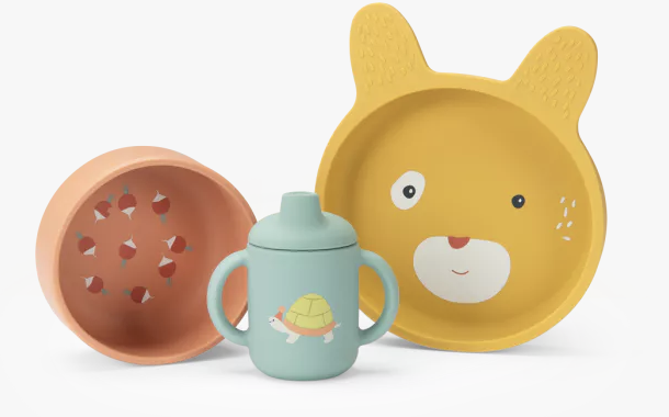 Set vaisselle silicone - Trois Petits Lapins