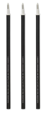 Stylo effaçable - 3 recharges encre noire