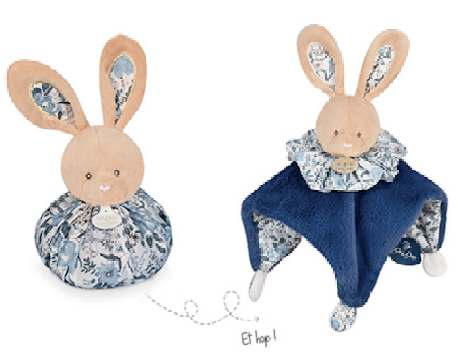 Doudou boule - Lapin bleu