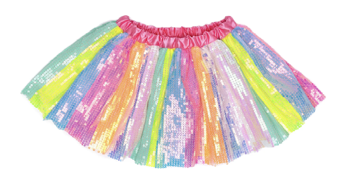 Déguisement - Jupe sequin arc-en-ciel Stripy - T 4/6 ans