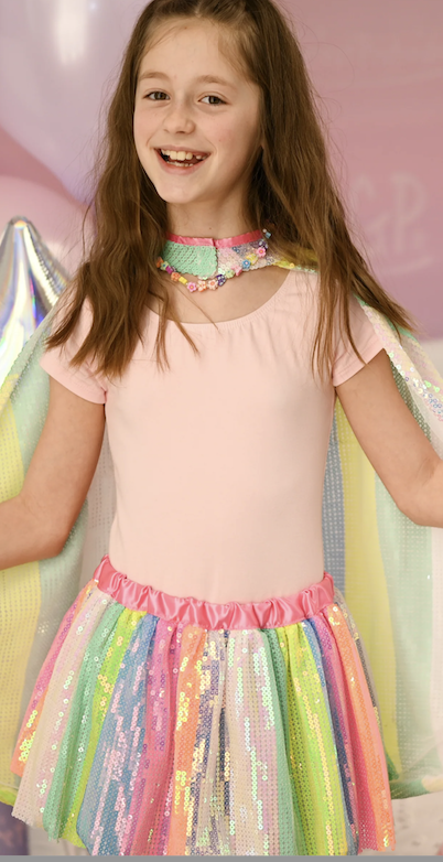 Déguisement - Jupe sequin arc-en-ciel Stripy - T 4/6 ans
