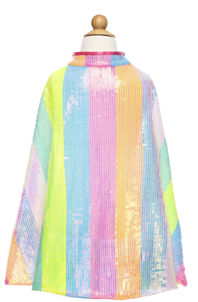 Déguisement - Cape sequin arc-en-ciel Stripy - T 4/6 ans