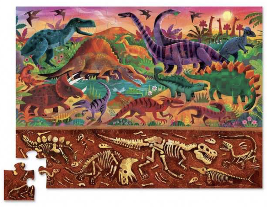 Puzzle - Dessus & Dessous - Le monde des dinosaures