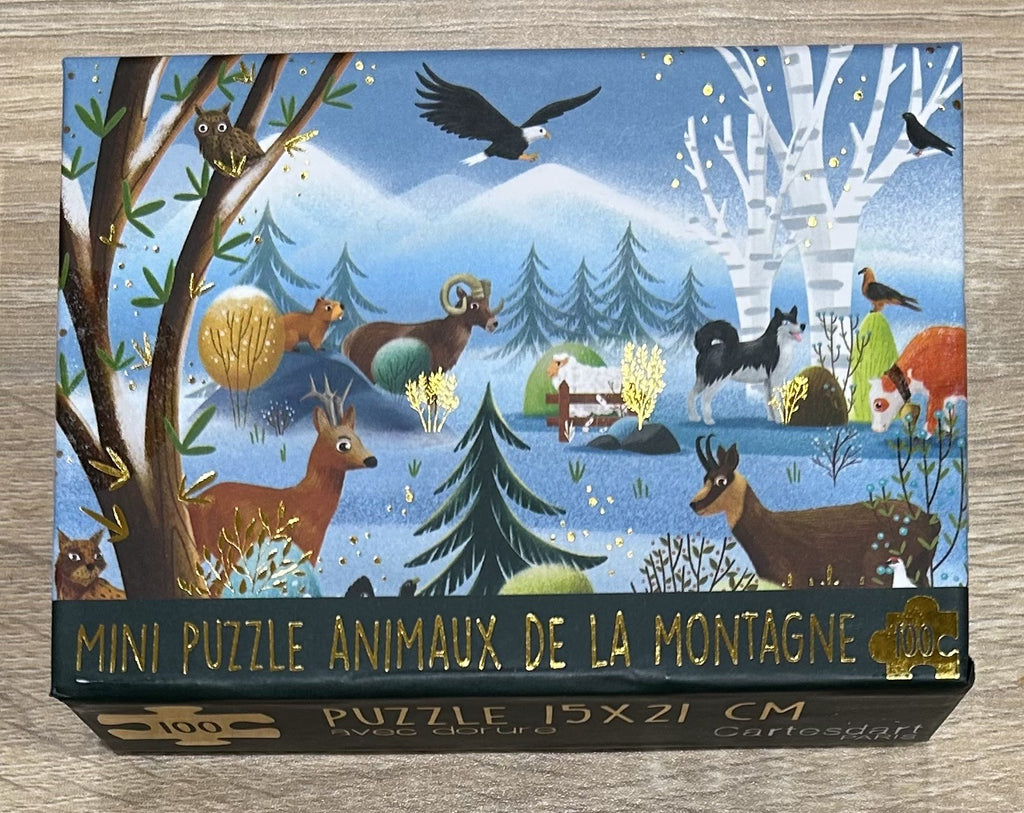Boîte mini puzzle - Animaux de montagne 100 pièces