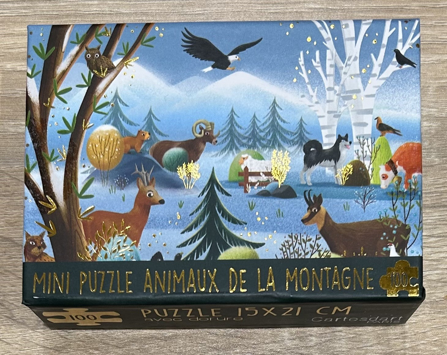Boîte mini puzzle - Animaux de montagne 100 pièces