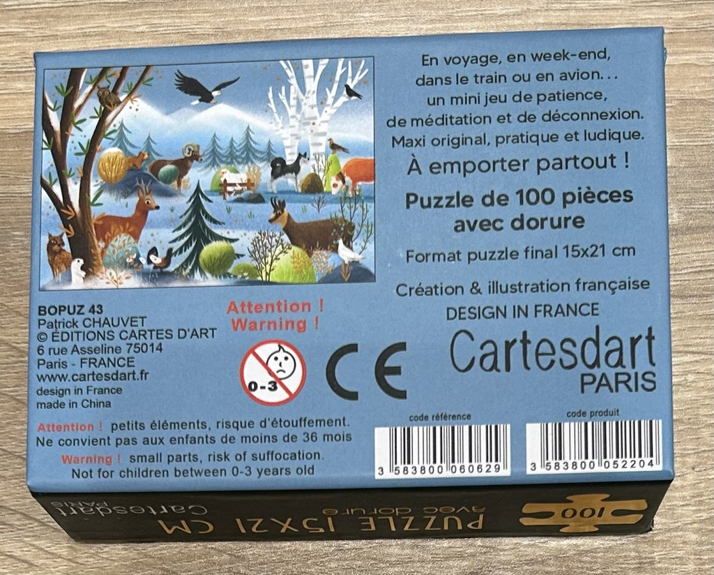 Boîte mini puzzle - Animaux de montagne 100 pièces