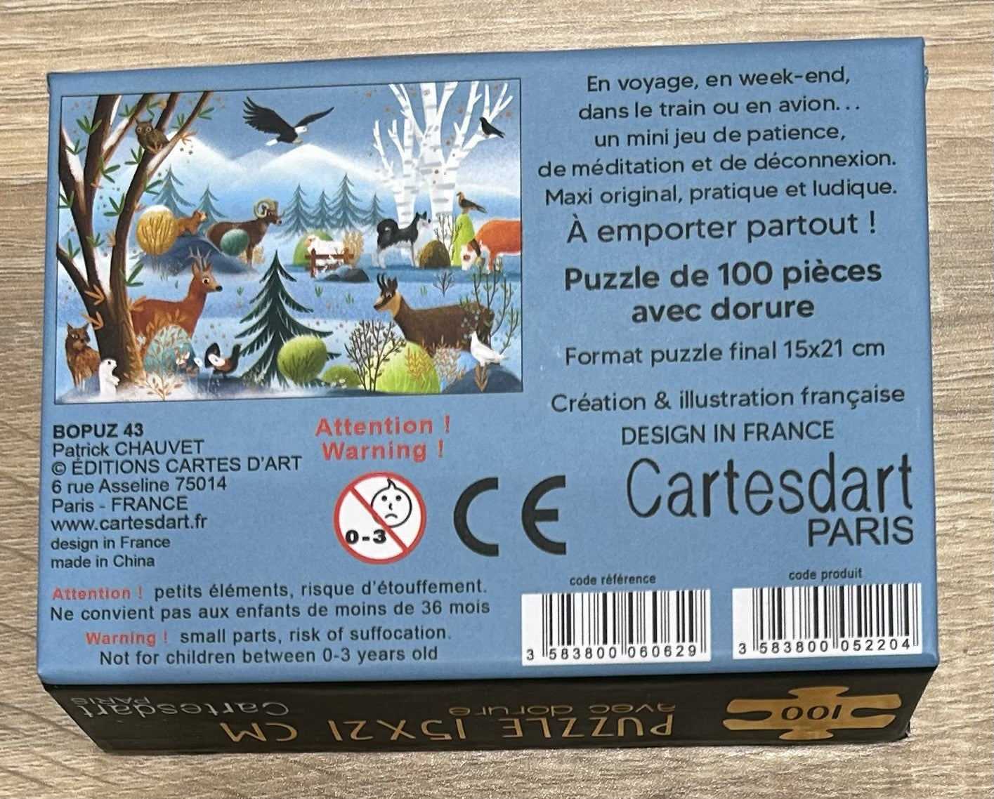 Boîte mini puzzle - Animaux de montagne 100 pièces