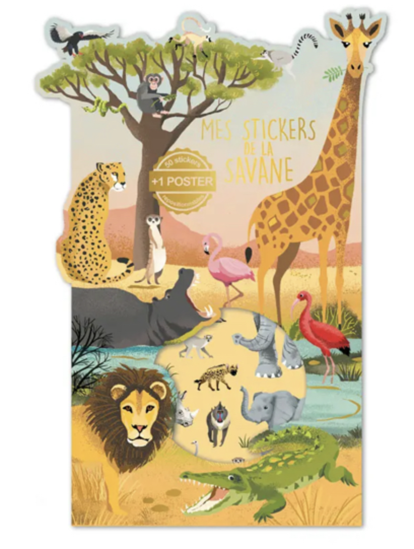 Stickers repositionnables + poster - Savane