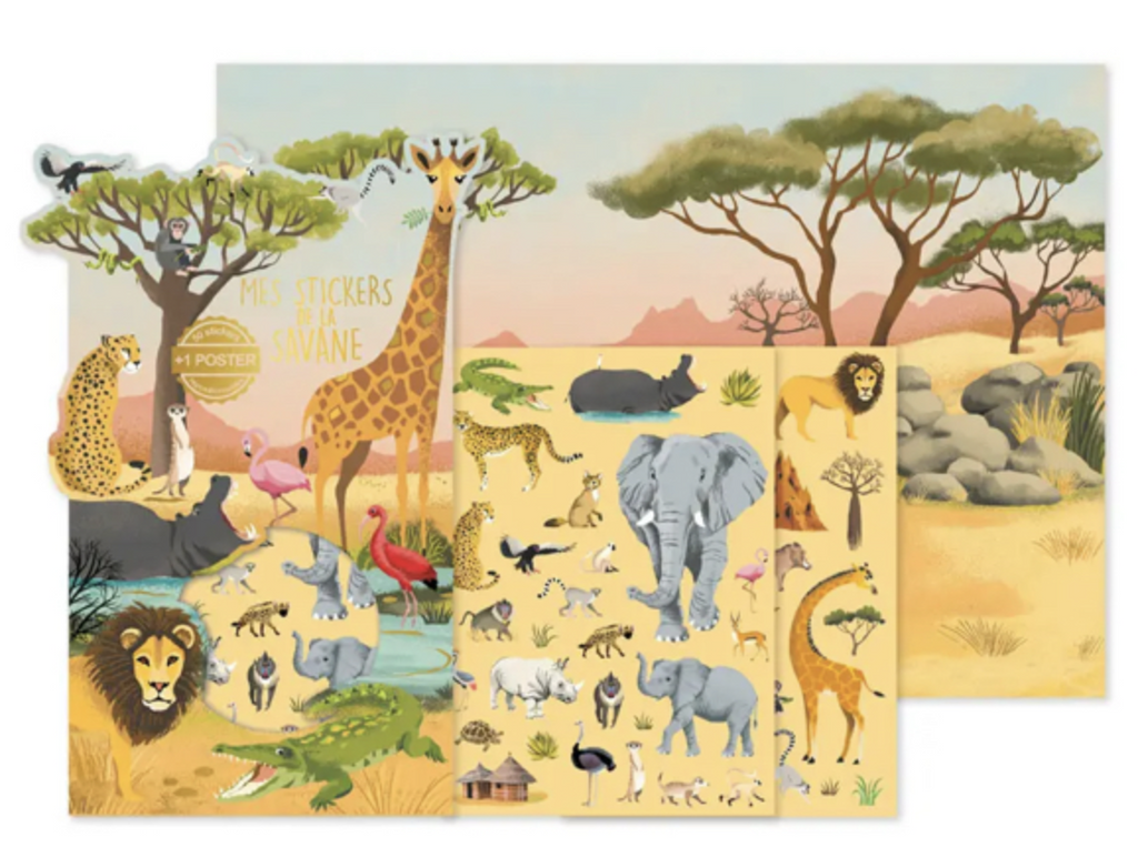 Stickers repositionnables + poster - Savane