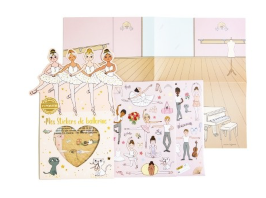 Stickers repositionnables + poster - Ballerine