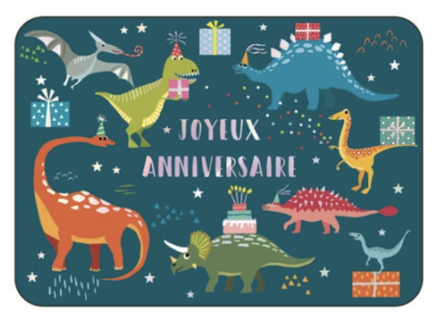 Carte - Joyeux anniversaire des dinos