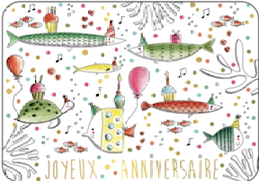Carte - Joyeux anniversaire sous l'océan