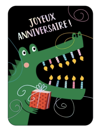 Carte - Joyeux anniversaire Croco