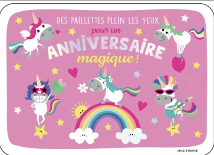 Carte - Joyeux anniversaires magique Licornes