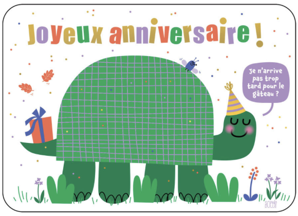 Carte - Joyeux anniversaire Tortue