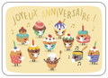 Carte - Joyeux anniversaire cupcakes