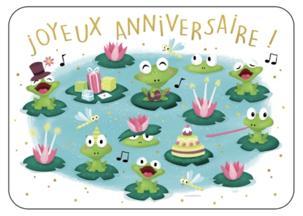 Carte - Joyeux anniversaire grenouilles
