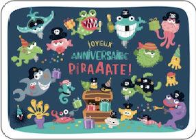 Carte - Joyeux anniversaire poissons pirates