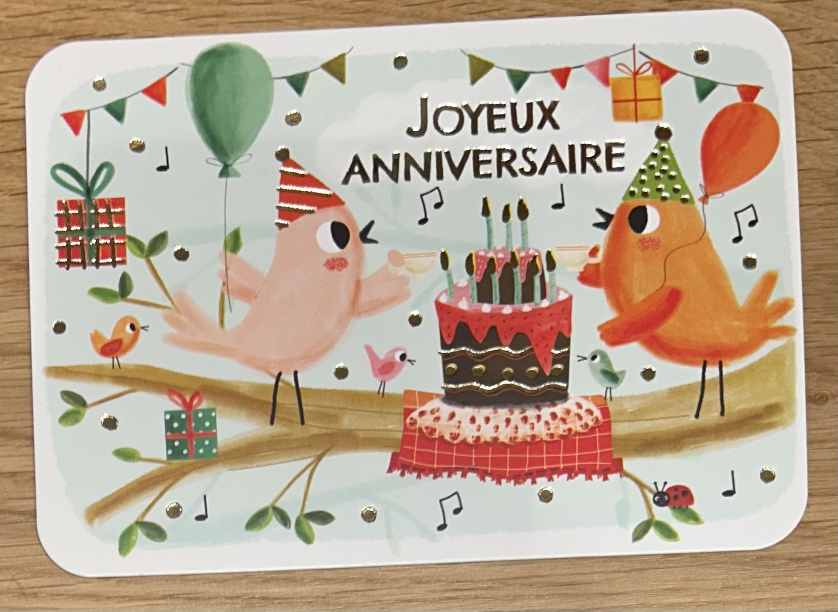 Carte - Joyeux anniversaire oiseaux