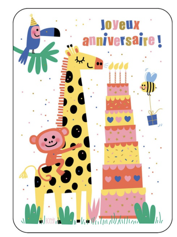 Carte - Joyeux anniversaire girafe