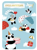 Carte - Joyeux anniversaire pandas