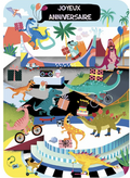 Carte - Dinos skatepark joyeux anniversaire