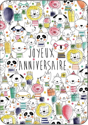 Carte - Joyeux anniversaire animaux