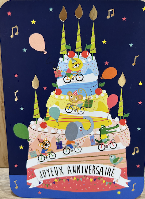 Carte - Joyeux anniversaire gâteau d'anniversaire