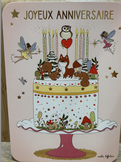 Carte - Joyeux anniversaire gâteau de la forêt