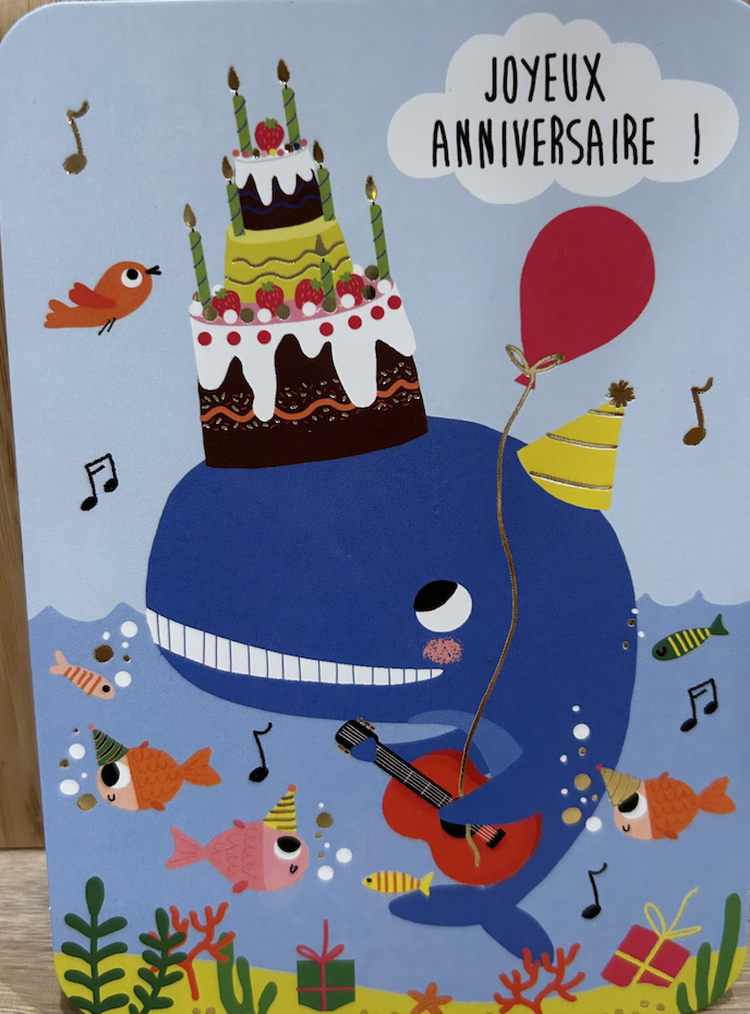 Carte - Joyeux anniversaire poissons