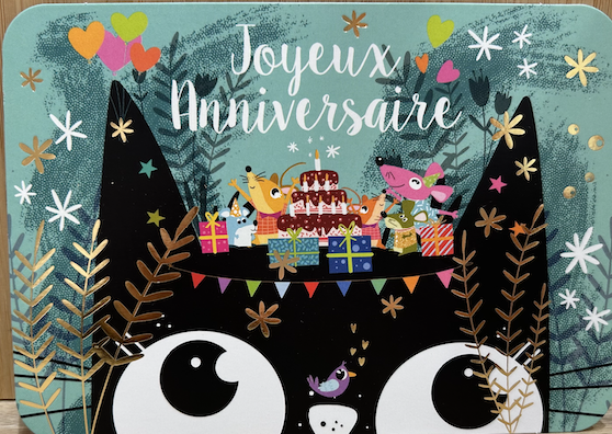 Carte - Joyeux anniversaire chat et souris