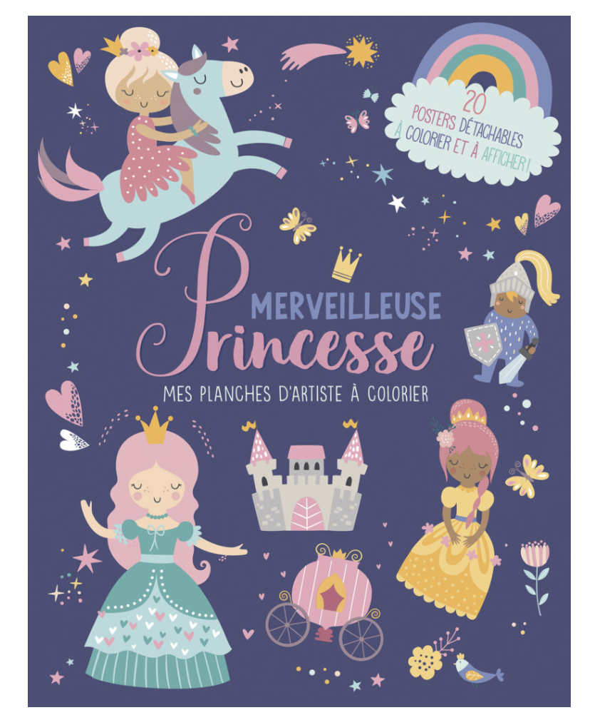 Mes planches d'artiste à colorier - Merveilleuse princesse
