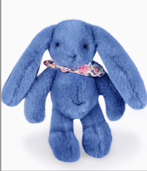 Lapin Fleurette - Bleu 25 cm