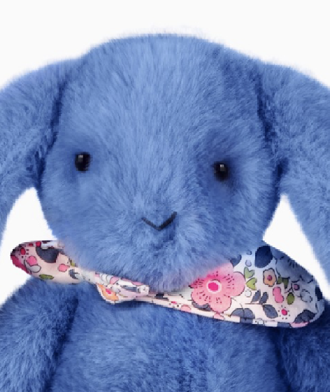 Lapin Fleurette - Bleu 25 cm