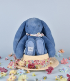 Lapin Fleurette - Bleu 25 cm