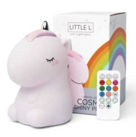Little L - Cosmo Unicorn rose paillettée veilleuse