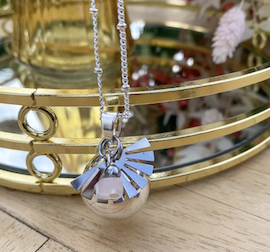 Bola de grossesse - Argent bohème Quartz rose