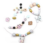 Coffret perles bois - Chat