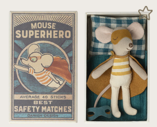 Souris Super Héros - Petit frère et sa boîte assortie
