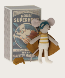 Souris Super Héros - Petit frère et sa boîte assortie