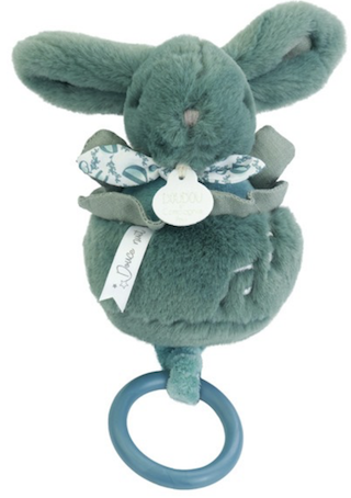 Lapin doudou - Boîte à musique Lapin vert sauge