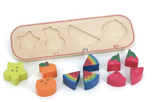 Encastrement en bois - J'apprends à compter les fruits