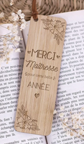 Marque page en bambou - Merci maîtresse