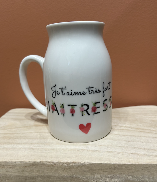 Pot à lait - petit vase - Maîtresse Lettres Fleuries