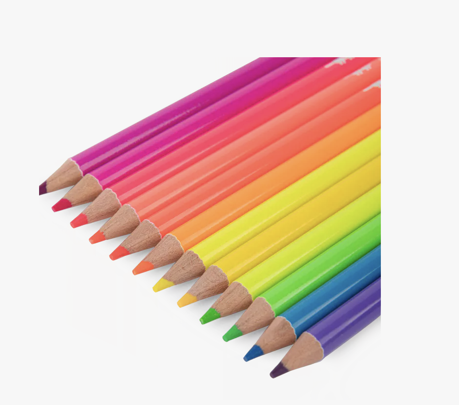 12 crayons de couleurs néon - Les Schmouks