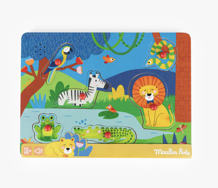 Puzzle sonore animaux en bois - Les Toupitis