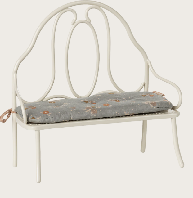 Banc vintage, Miniature, blanc cassé