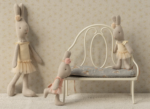 Banc vintage, Miniature, blanc cassé