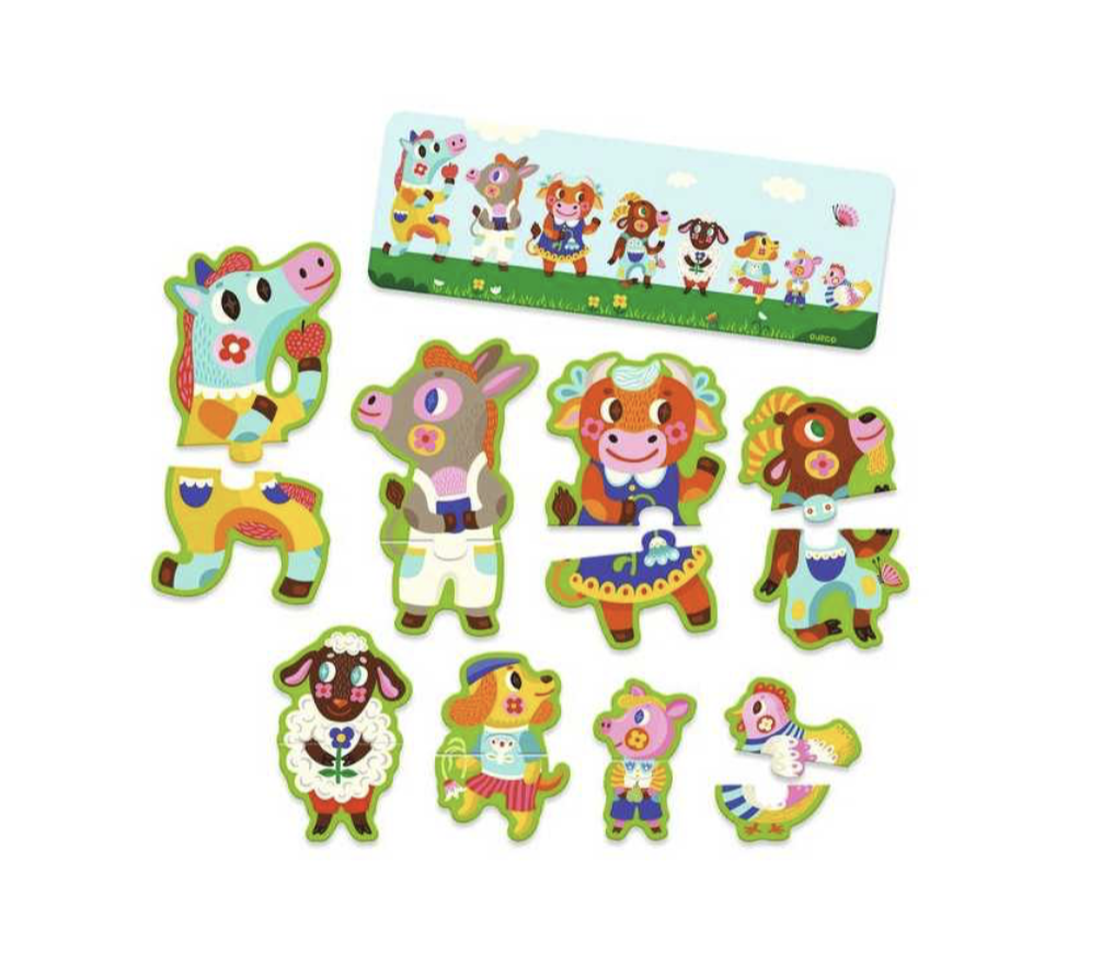 Puzzle - Grands et petits à la ferme 16 pièces