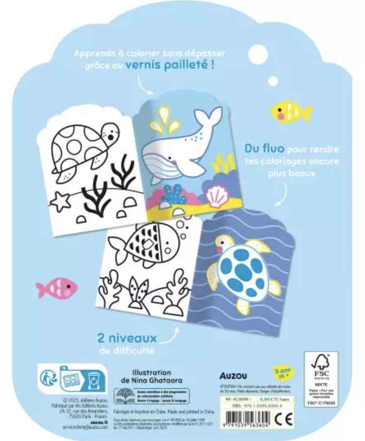 Coloriages fluo - Les animaux de la mer